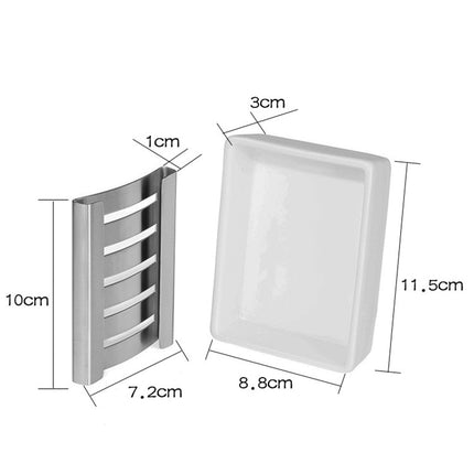 Seifenschale aus Keramik mit Edelstahleinsatz