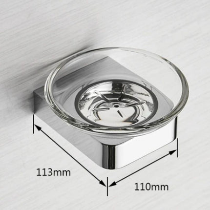 Runde Seifenschale aus Glas für Wandmontage