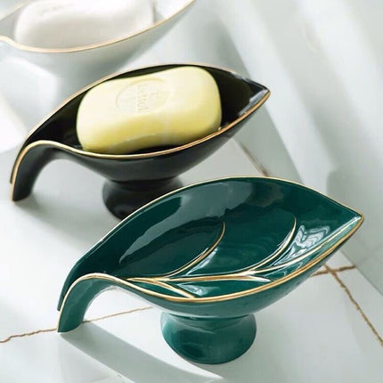 Keramik Seifenschale in Blattform