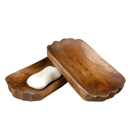 Ökologische Seifenschale aus dunklem Holz