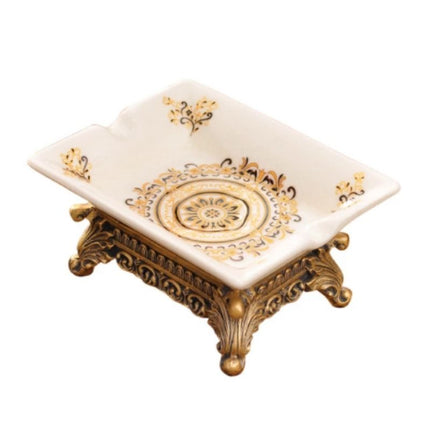 Goldene Vintage Seifenschale mit Ornamenten