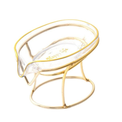 Keramik Seifenschale Blatt Gold mit Gestell