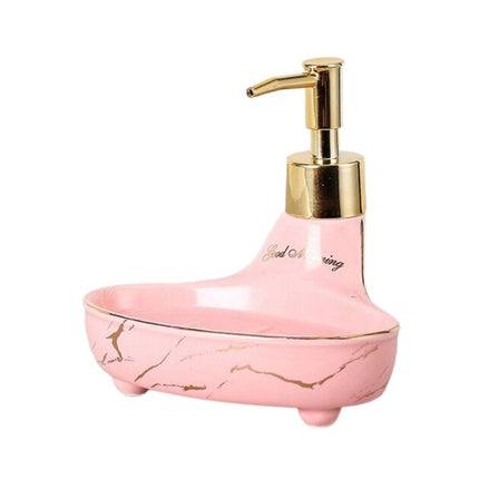 Bad-Set Seifenspender und Schale Marmoroptik
