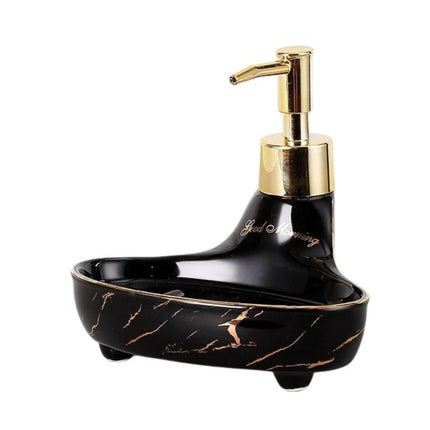 Bad-Set Seifenspender und Schale Marmoroptik