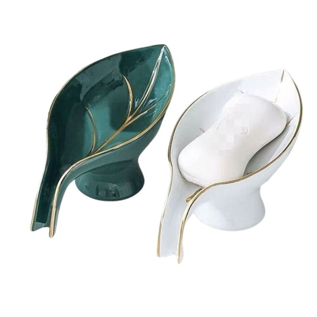 Keramik Seifenschale in Blattform