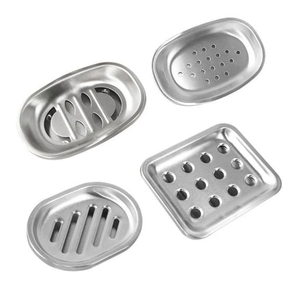 Seifenschale aus Edelstahl mit Abtropflöchern