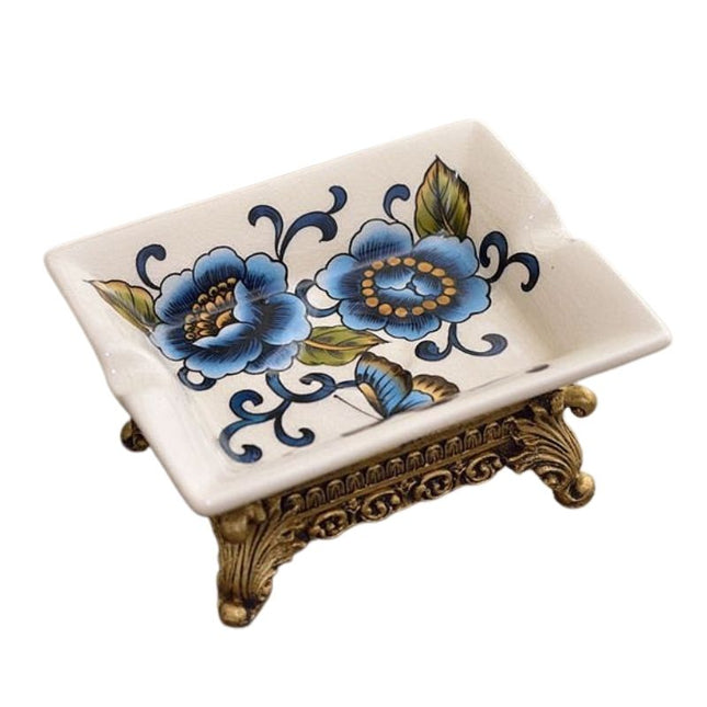 Vintage Seifenschale mit Blumenmuster