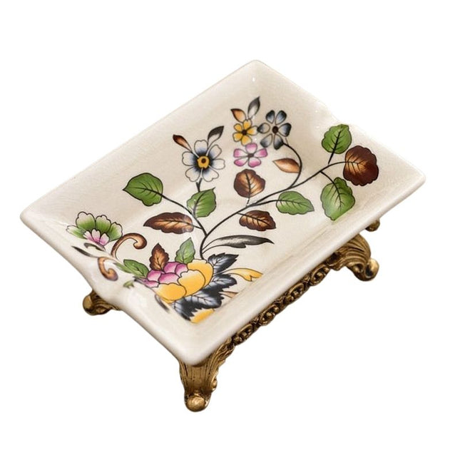 Vintage Seifenschale mit Blumenmuster