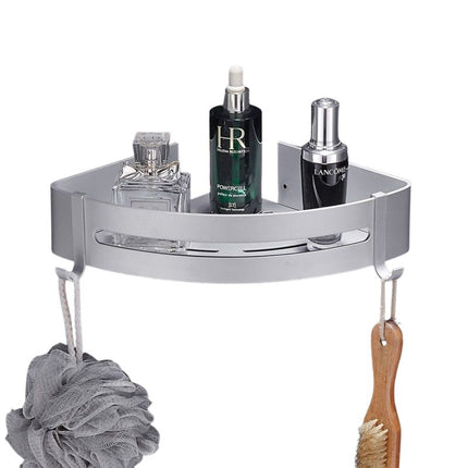 Eckduschregal aus Aluminium mit Haken