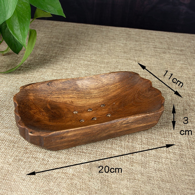 Ökologische Seifenschale aus dunklem Holz