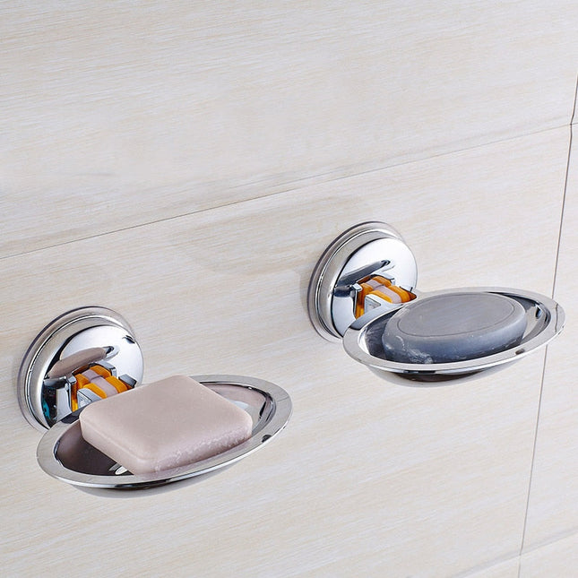 Runder Seifenhalter mit Saugnapf verchromt