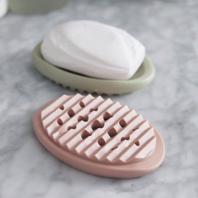 Ovale Seifenablage aus Silikon rutschfest