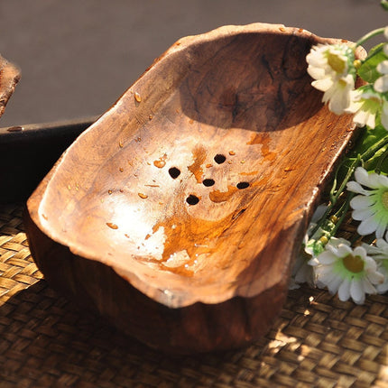 Große rustikale Seifenschale aus Holz