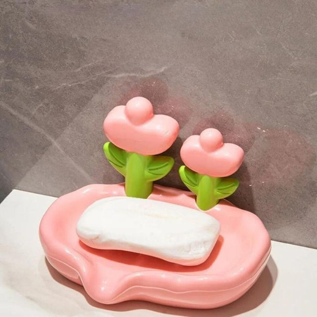 Originelle Seifenschale aus Keramik Blume