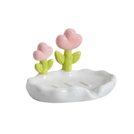 Originelle Seifenschale aus Keramik Blume