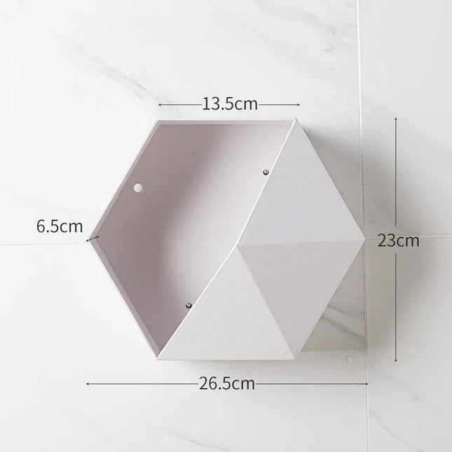 Hexagon Wandregal für Dusche & Bad