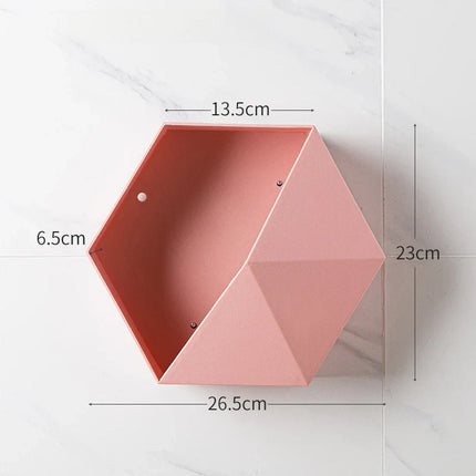 Hexagon Wandregal für Dusche & Bad