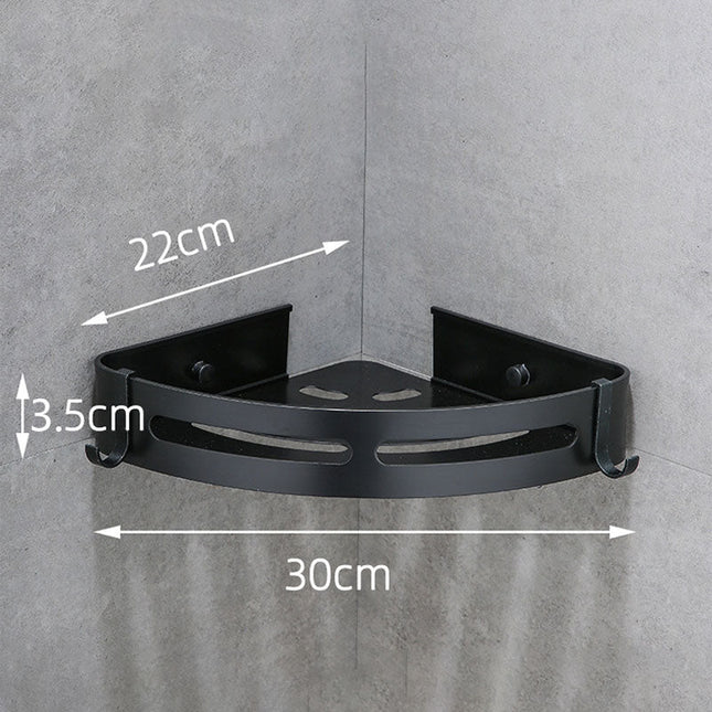 Schwarzes Eckduschregal für die Dusche