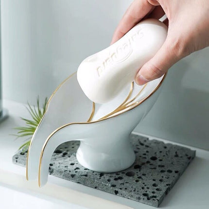 Keramik Seifenschale in Blattform