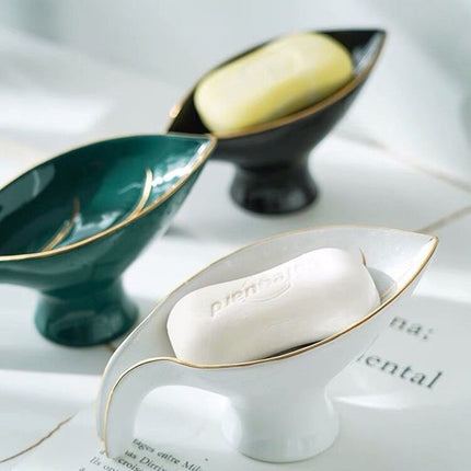 Keramik Seifenschale in Blattform