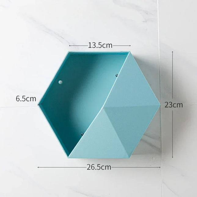 Hexagon Wandregal für Dusche & Bad