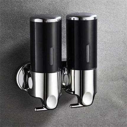 Schwarzer Wandseifenspender mit Chrom-Finish