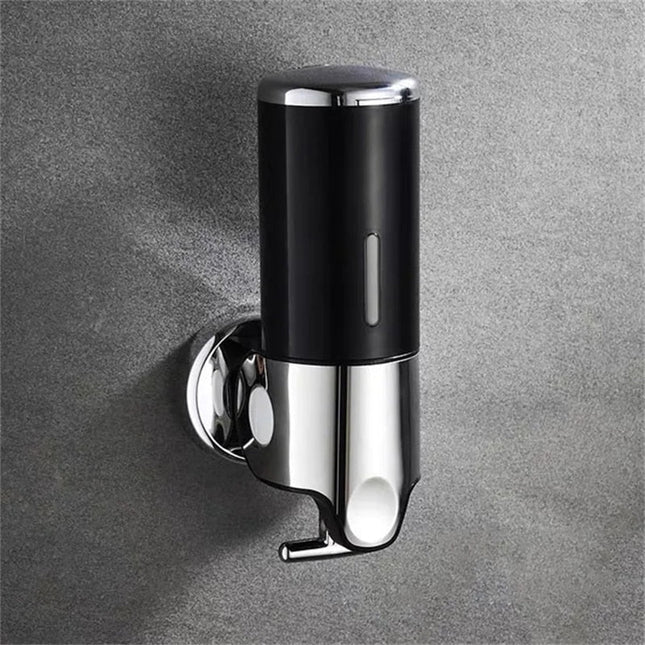 Schwarzer Wandseifenspender mit Chrom-Finish