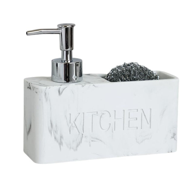 Spülmittelspender mit Schwammhalter für die Küche