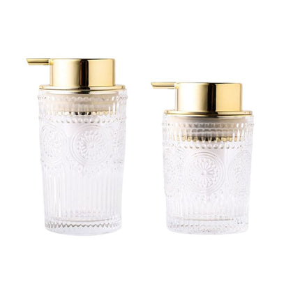 Design Seifenspender aus Glas Gold