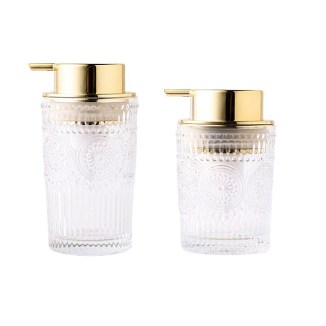 Design Seifenspender aus Glas Gold