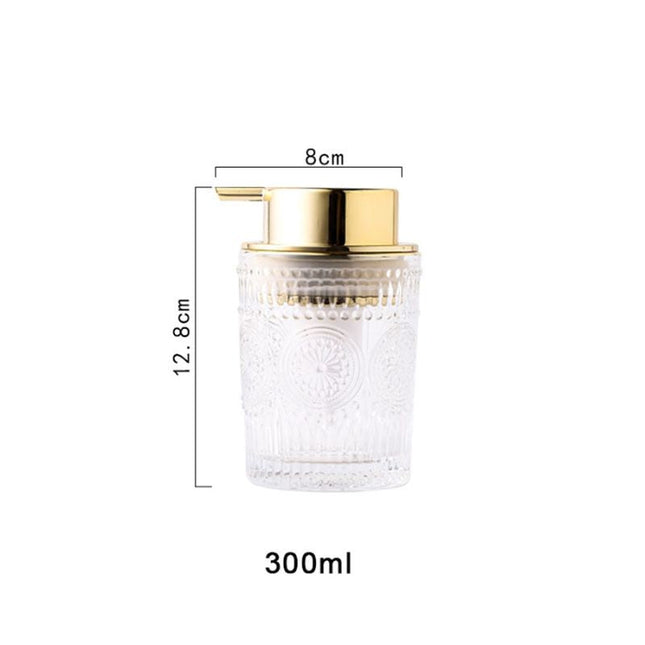 Design Seifenspender aus Glas Gold