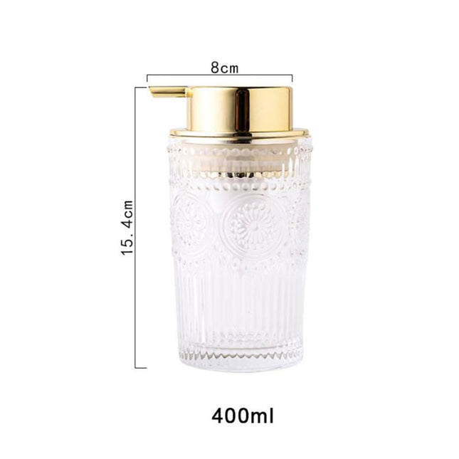 Design Seifenspender aus Glas Gold