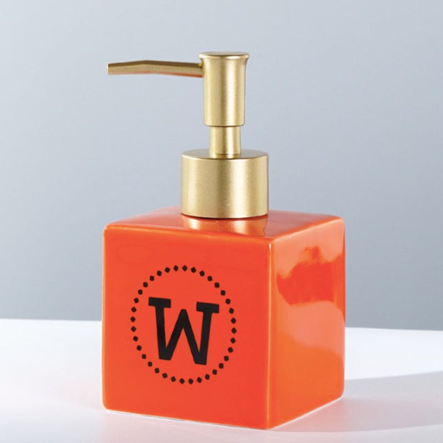 Luxus Seifenspender Orange Buchstabe W