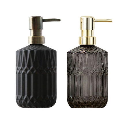 Eleganter Glas Seifenspender in Schwarz