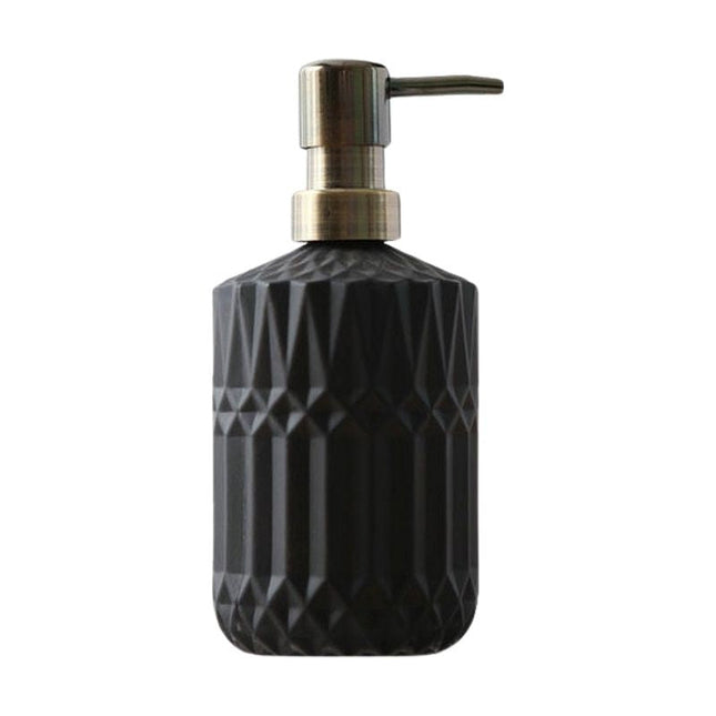 Eleganter Glas Seifenspender in Schwarz