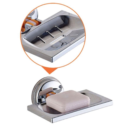 Rechteckiger Seifenhalter mit Saugnapf verchromt