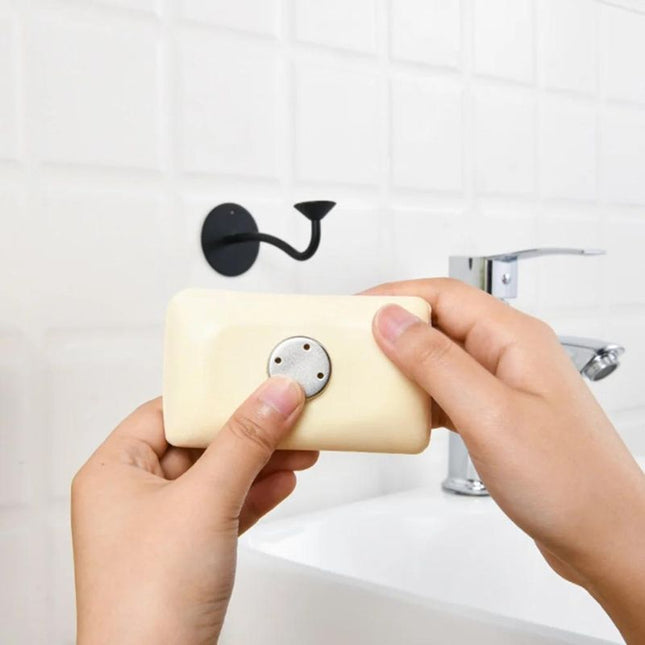 Schwarzer magnetischer Seifenhalter zur Wandmontage