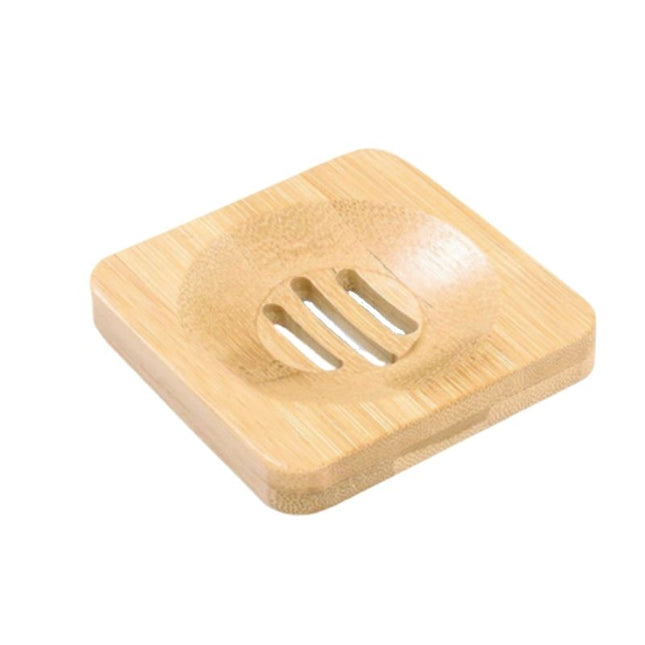 Quadratische Seifenschale aus Bambus