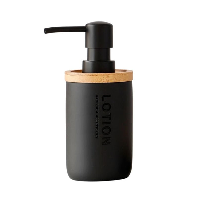 Schwarze Seifenschale mit Bambus-Einsatz