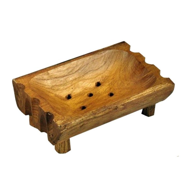 Handgefertigte Seifenschale aus massivem Holz