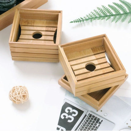 Reise-Seifendose aus Bambus mit Deckel