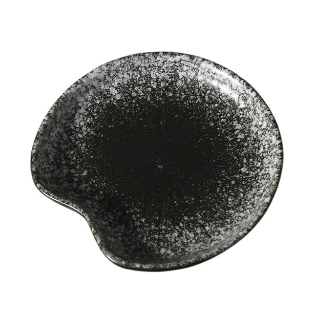Schwarze Seifenschale im Seerosen-Design
