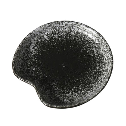 Schwarze Seifenschale im Seerosen-Design