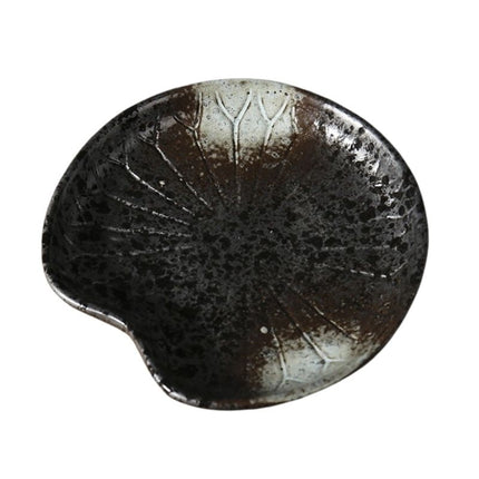 Schwarze Seifenschale im Seerosen-Design