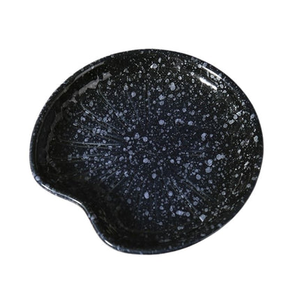 Schwarze Seifenschale im Seerosen-Design