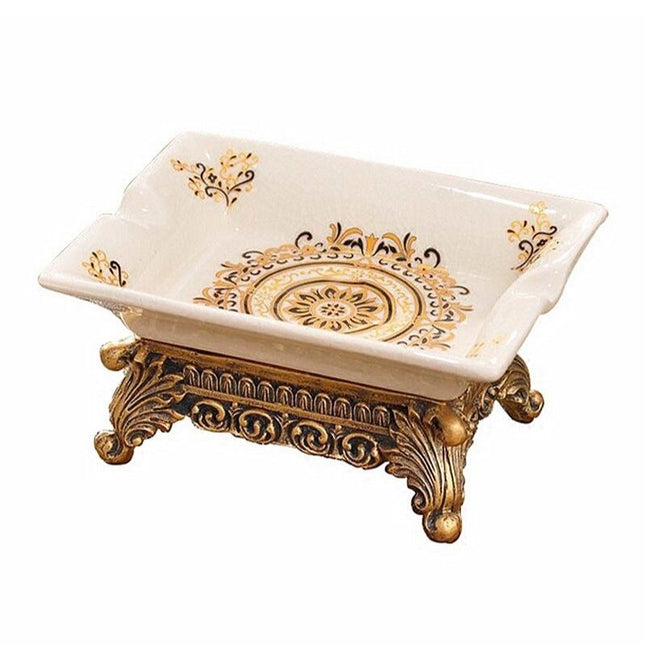 Goldene Vintage Seifenschale mit Ornamenten