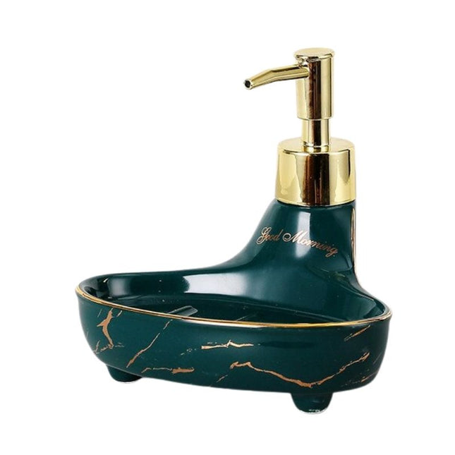 Bad-Set Seifenspender und Schale Marmoroptik