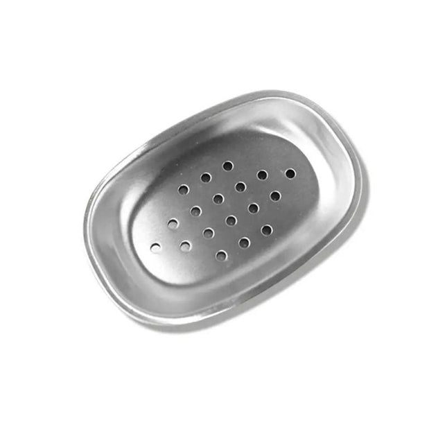 Seifenschale aus Edelstahl mit Abtropflöchern