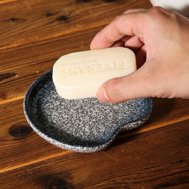 Gespränkelte Keramik Seifenschale Seerose