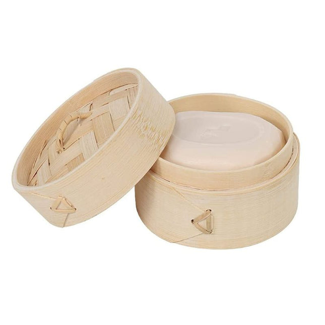 Runde Bambus Seifendose für Reisen
